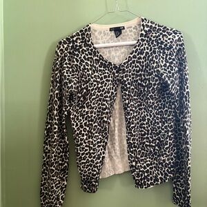 H&M Leopard Print Cardigan - Black and Brown
